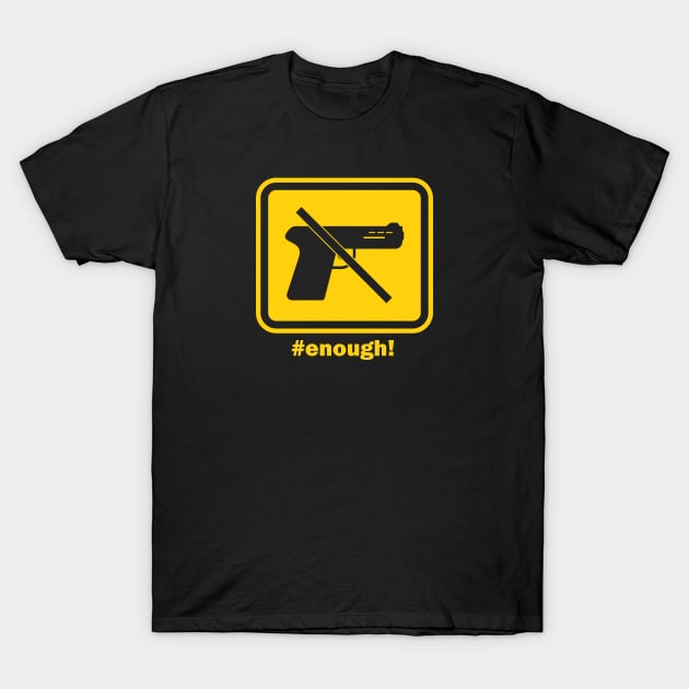 Peace Sign Enough End Gun Violence T-Shirt by Distant War